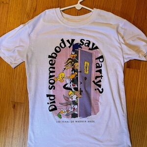 Warner Bros White Retro Graphic Short Sleeve Tee